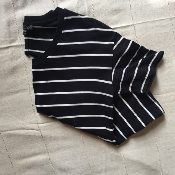 Topshop Striped Tie Back Tee - Picture 2 of 6